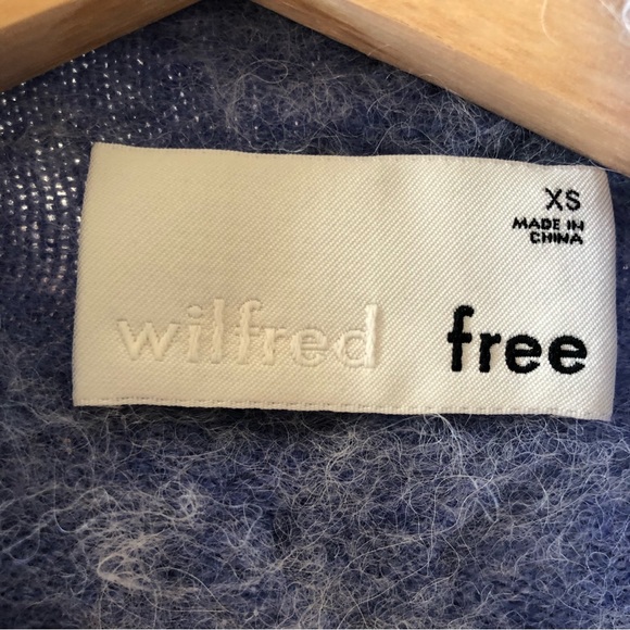 Aritzia Wilfred Free Blue Michal Wool Alpaca Blend Cable Knit Sweater XS - Picture 14 of 16